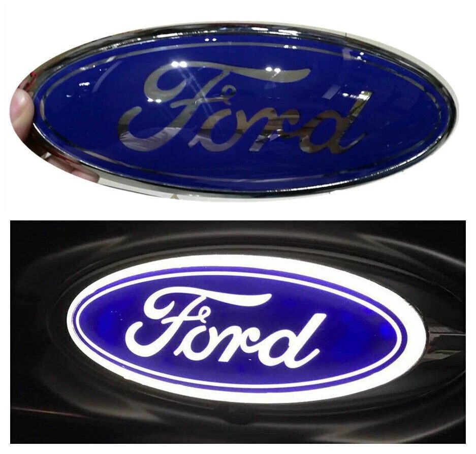 9 inch White LED Emblem Light Badge For Ford Truck F150 2005-14 Light Oval Badge