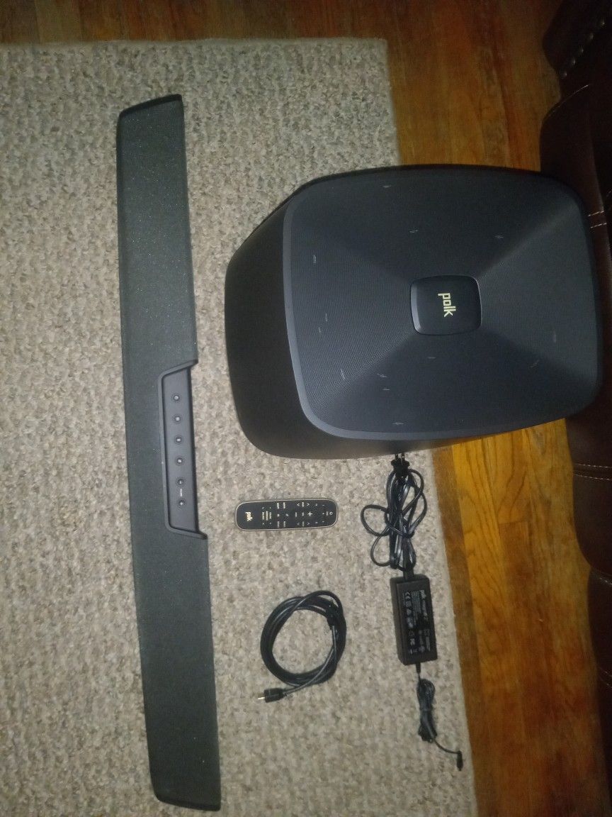 Polk Audio Sound Bar With Subwoofer And Remote