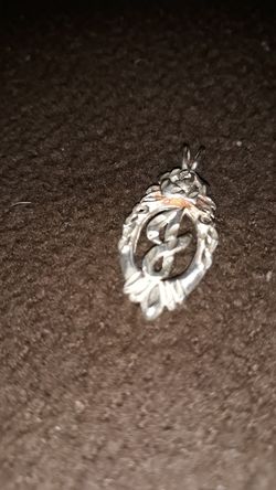 925 Sterling Silver Initial (J) Necklace Charm