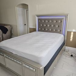 Queen Bed With LED Back Board