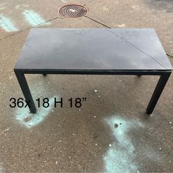 Glass Top Metal Frame Patio Coffee Table 