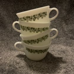 Vintage Pyrex Milk Glass Mugs