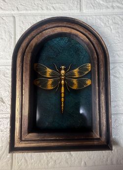 Vintage inspired Antique Dragonfly Wall Art or desk decor
