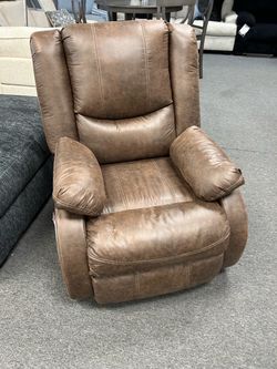 Brown Faux Leather Recliner Chair