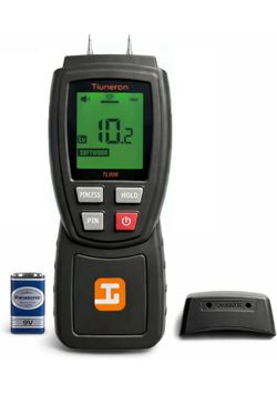 Dual Mode Moisture Meter for Wood and Building Materials, Pin & Pinless 2-in-1 Moisture Detector with Backlight & Buzzer, Digital Water Leak Tester fo