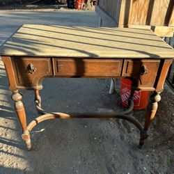 Desk With Antique Sewing Machine