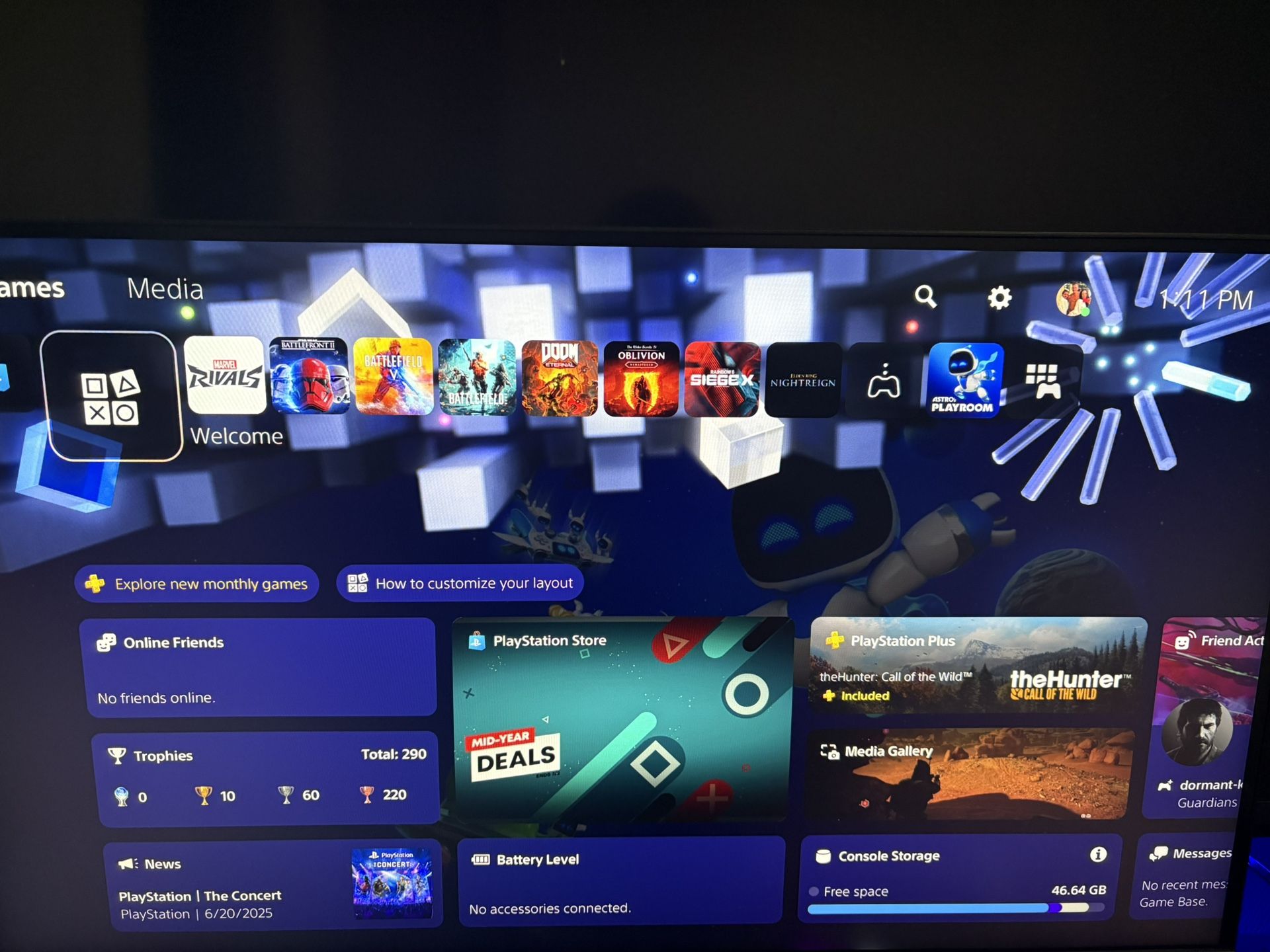 Ps5 With Controller And Wireless Headset (needs Adapter)