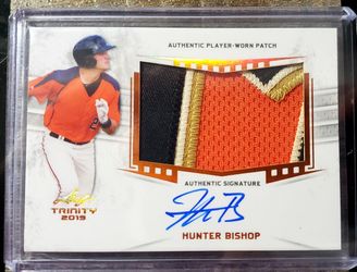 Hunter Bishop San Francisco Giants jersey relic autographed card
