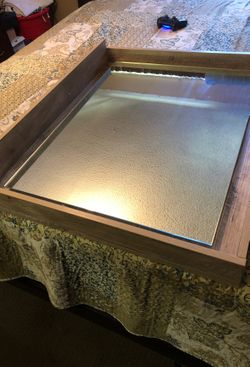 Gray oak mirror