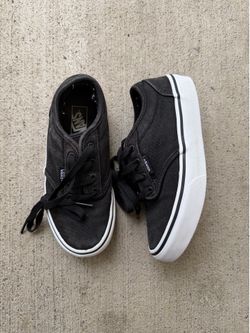 Vans Atwood Youth Kids Size 2 Sneakers Black White Punk Skate Shoes Canvas