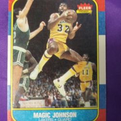 Magic Johnson Hall Of Fame 1986 Fleer Hot Trading Card