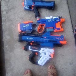 Nerf Hyperfire Elite ,Nerf Rivalx1x-500, Nerf X.,Xshot Orbitll