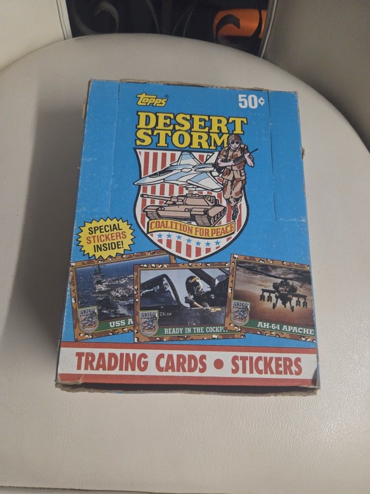1991 Vintage Wax Packs Topps Desert Storm Coalition for Peace Trading Cards Box