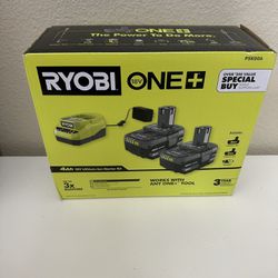 RYOBI ONE+ 18V Batteries and Charger NIB