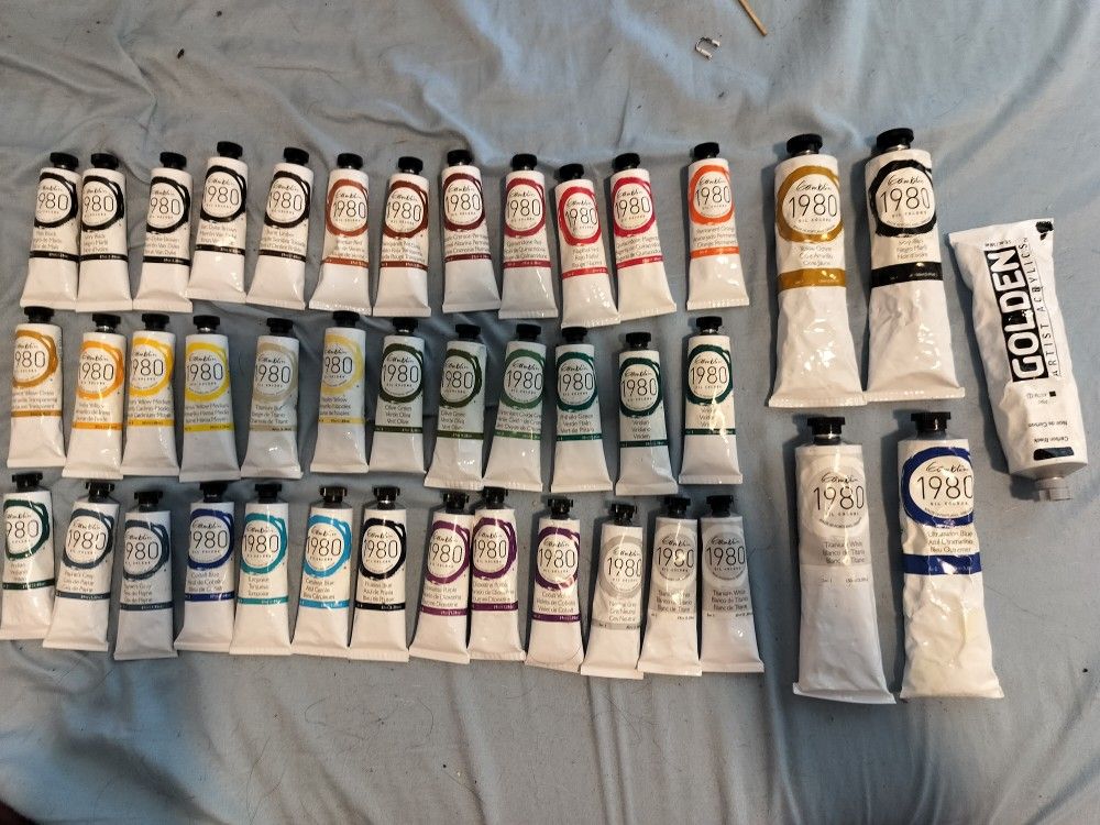42 Assorted Acrylic Paints