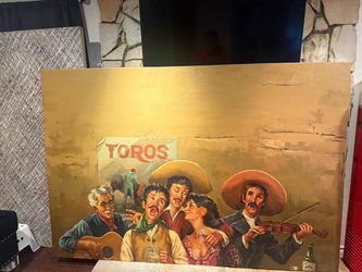 Large Vintage Mexican Cantina / Mariachi Painting – 86” x 58”