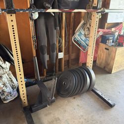 Rogue SML2 Squat Rack & American Flag Cerakote Ohio Bar *Brand New!