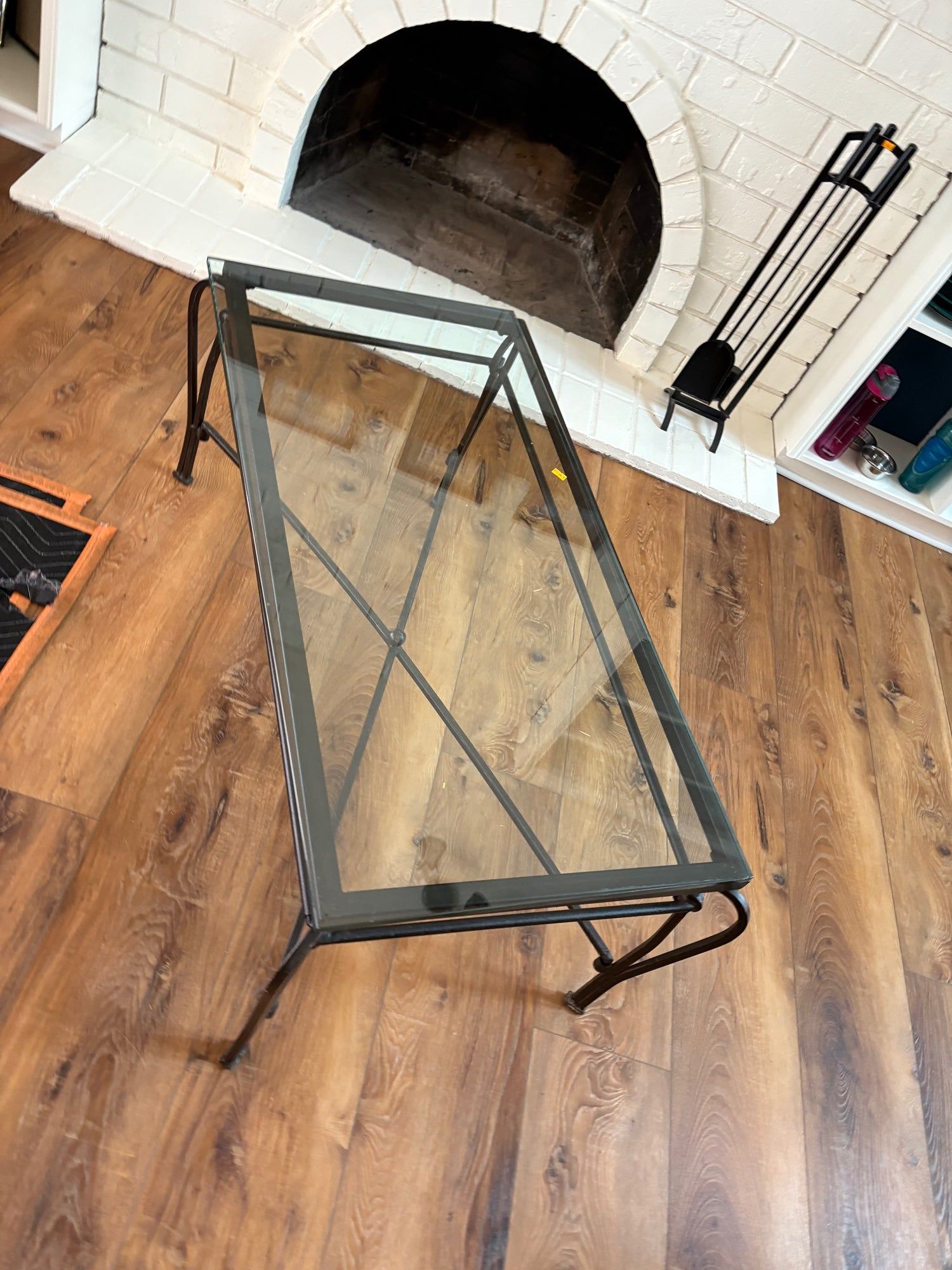 Modern Glass-Top Coffee Table with Metal Frame