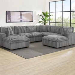 Thomasville Lowell Corduroy 8-piece Modular Sectional
