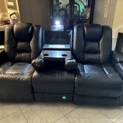 Black Recliner Sofa