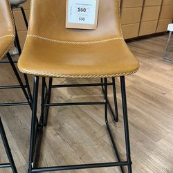 24” Dark gray faux leather bar stool