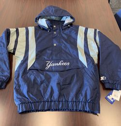 NEW YORK YANKEES STARTER HALF ZIP BUTTON JACKET BRAND NEW WITH TAGS SIZE MEDIUM