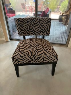 Zebra print accent chair