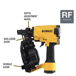 DeWALT 1-3/4 TO 3/4 In 15 Degree Pneumatic Coil Roofing Nailer DW45RN 