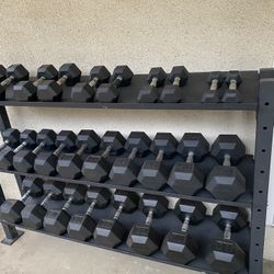 Rubber Hex-dumbbell Set