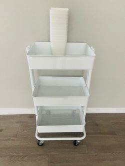 Rolling Cart and Ikea Containers
