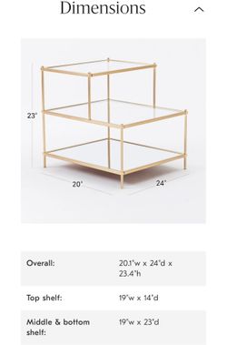 West elm terrace side table 24” gold