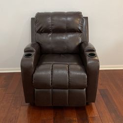 Dark Brown Leather Recliner FREE SHIPPING