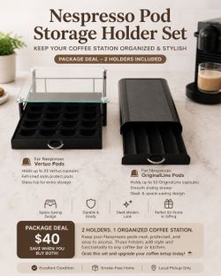 ☕️Nespresso Pod Storage Holder Set (Vertuo + OriginalLine) – Drawer Style – $40