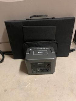 Portable 350W power station with 100W foldable solar panel