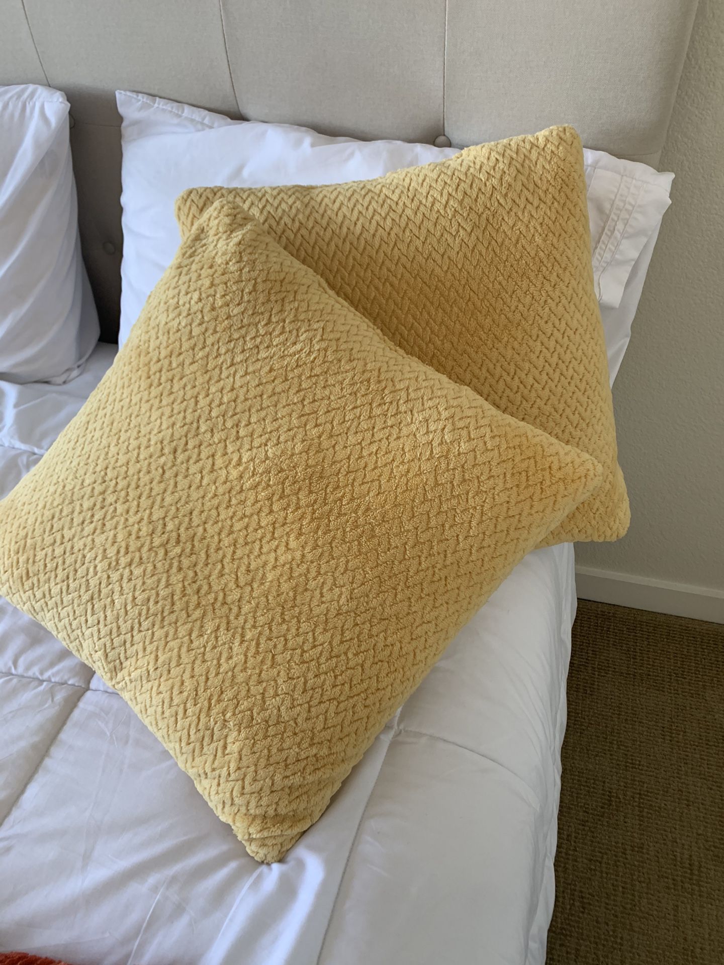 Decorative pillows + throw blanket