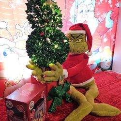 $100.00 - Christmas GRINCH "Bundle" Price Offer!  42" Grinch LED Christmas Tree + 48" NEW Plush & Posable Grinch + 48" NEW Hang/Lighted Inflatable! 