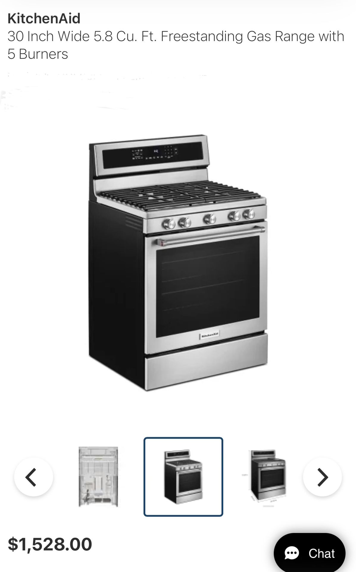Kitchen Aid 30in Stove and Convection Oven