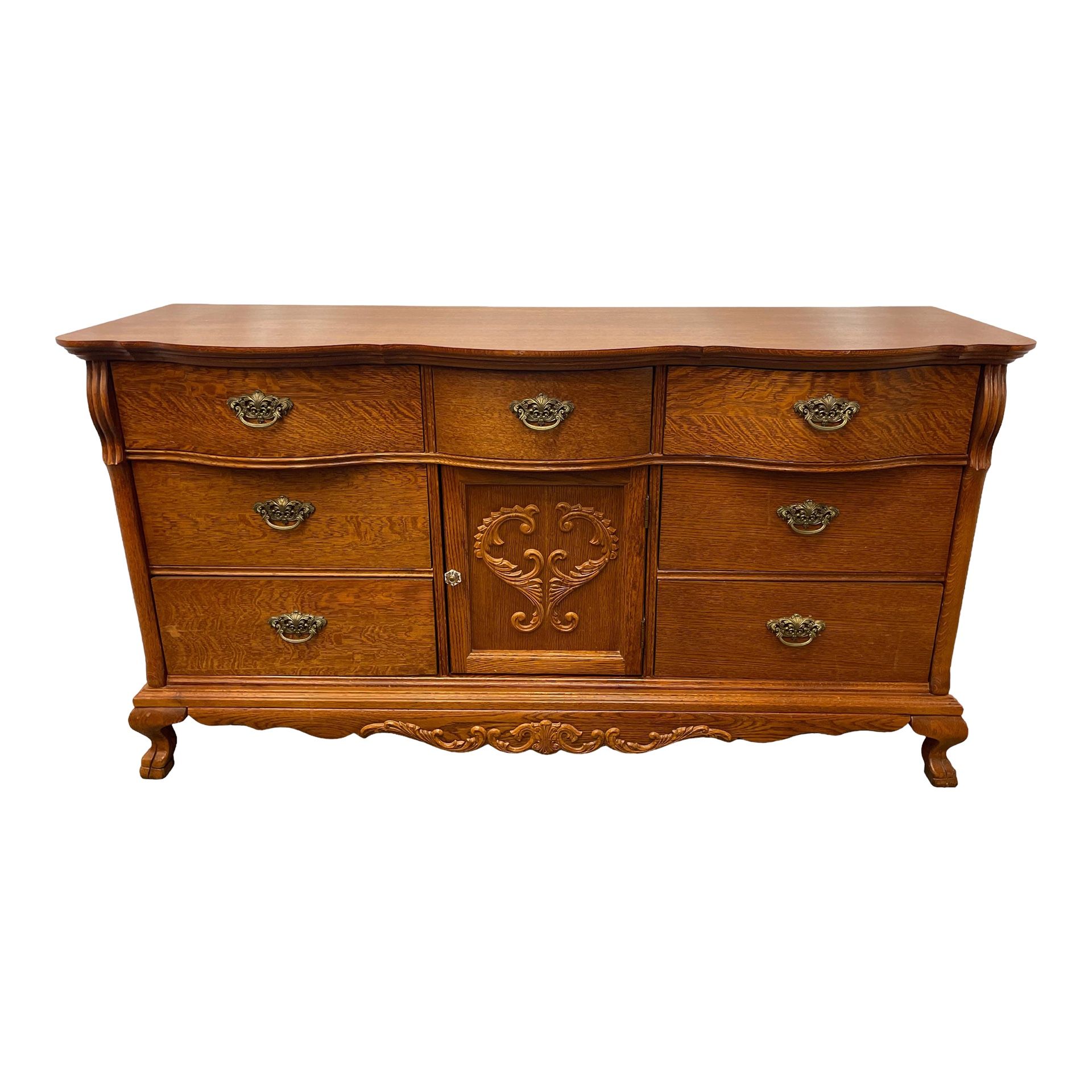 Vintage Lexington Victorian Mansion Sampler Collection - Solid Oak Triple Dresser