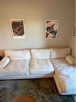 Cream off white sectional sofa couch