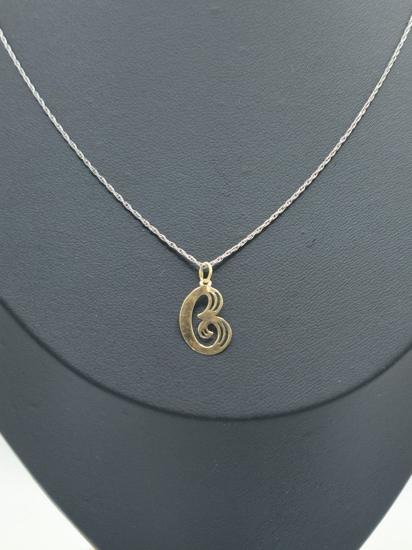 14kt gold B initial pendant