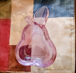 VINTAGE ART VAN ES FRANCE CRYSTAL PEAR-SHAPE DISH