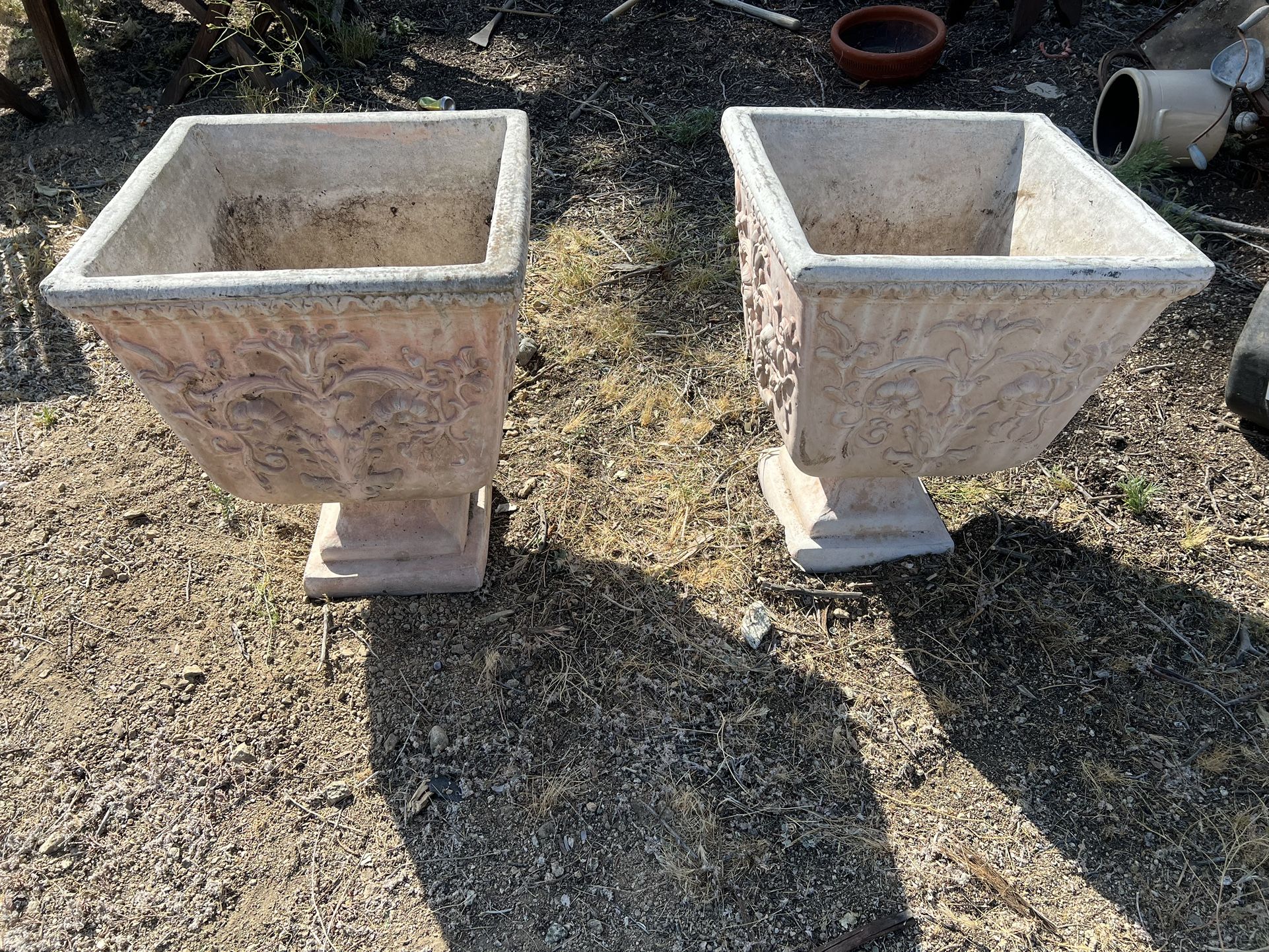 Pair Of Pots Cement