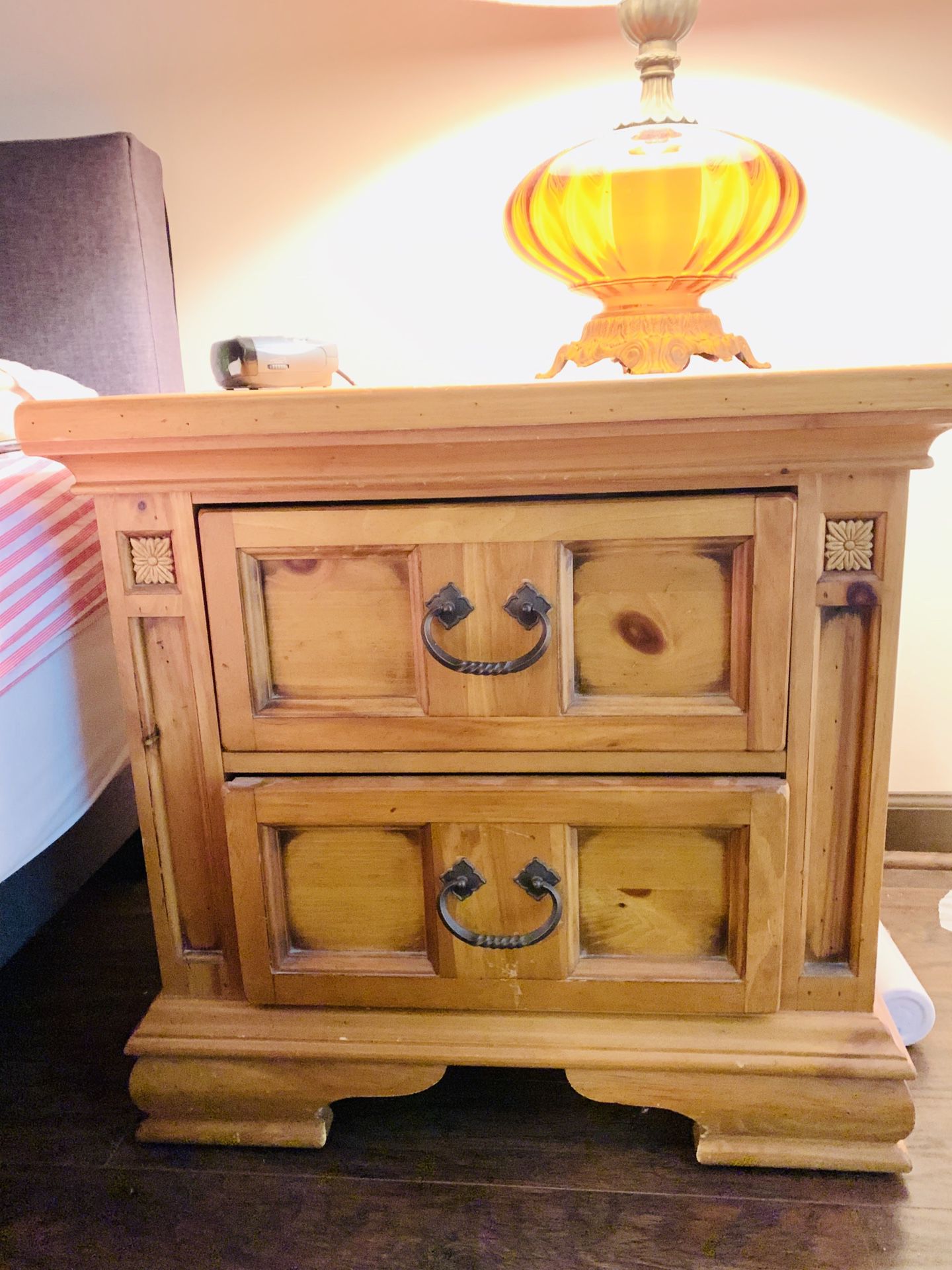 2 beautiful solid wood night stands.