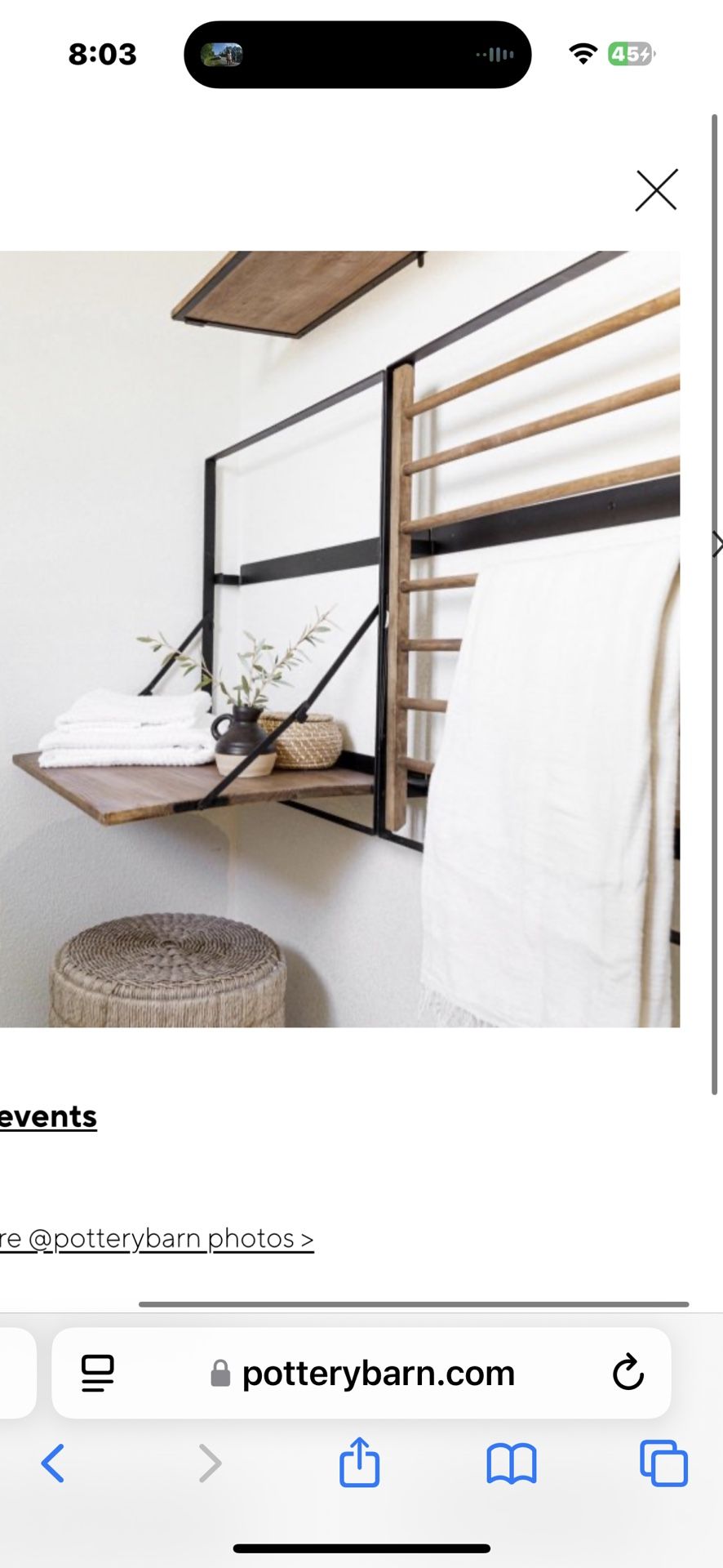 Pottery Barn New Trenton Fold Out Table & Drying Rack
