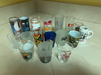 17 Assorted Souvenir Shot Glasses!!