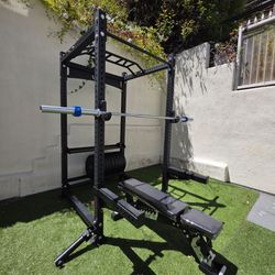 New Vesta Pr3000 Squat Rack | 230lbs Bumper plates | Adjustable Bench | Barbell | Plus Attachments Seen | FREE DELIVERY 🚚
