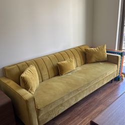 Velvet Couch With Matching Chair 