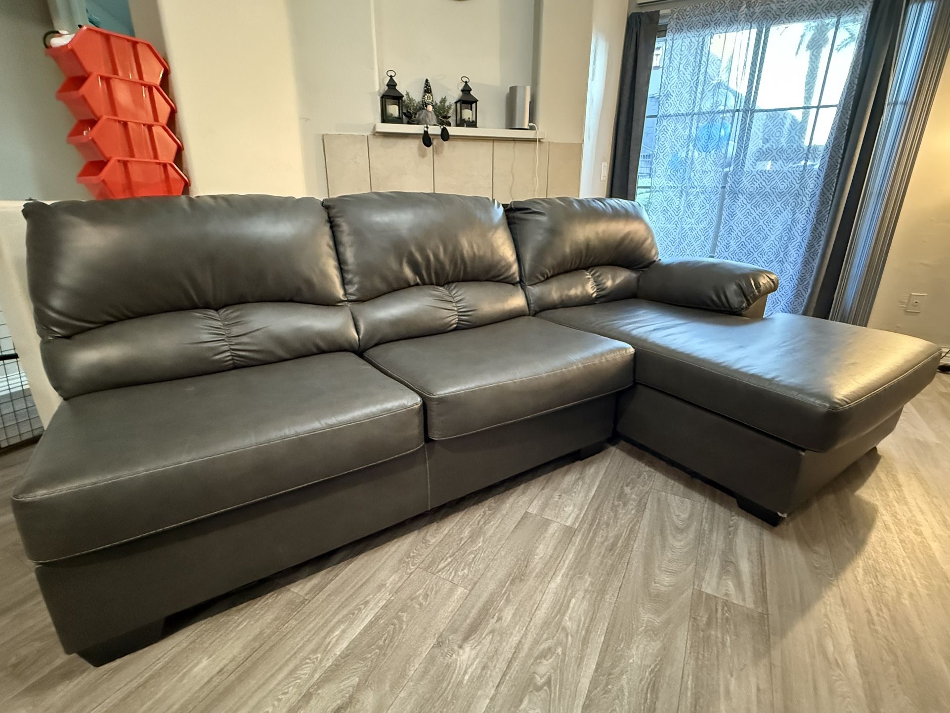 Faux Leather sectional For Sale