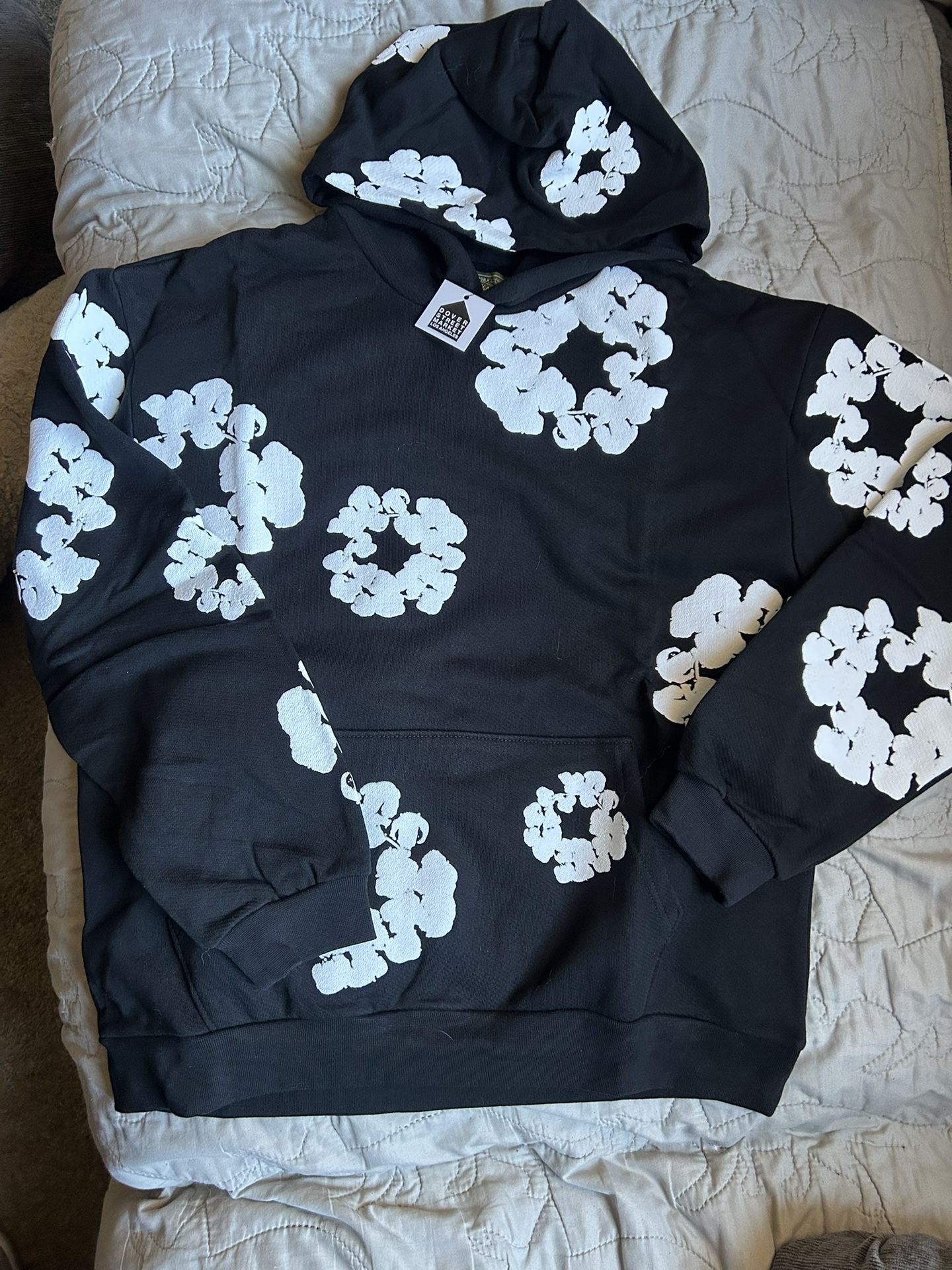 Black And White Denim Tear Hoodie