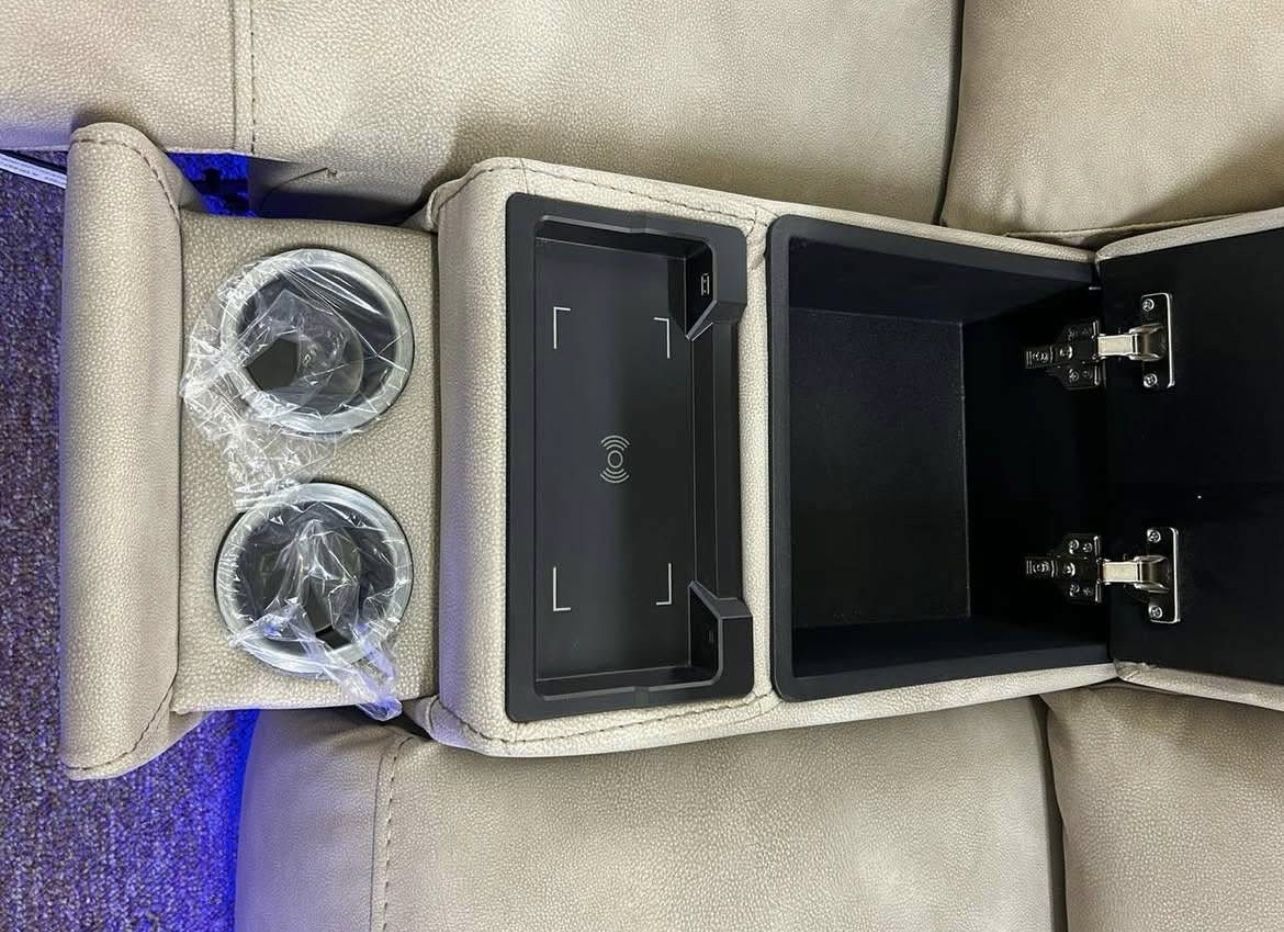 Furniture Zero Gravity Fabric Power Recliner Sofa Greymel